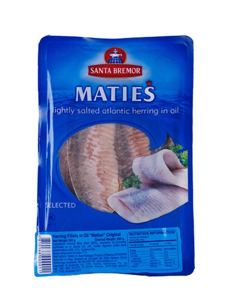 Buy Now Lightly Salted Atlantic Herring in Oil Maties 